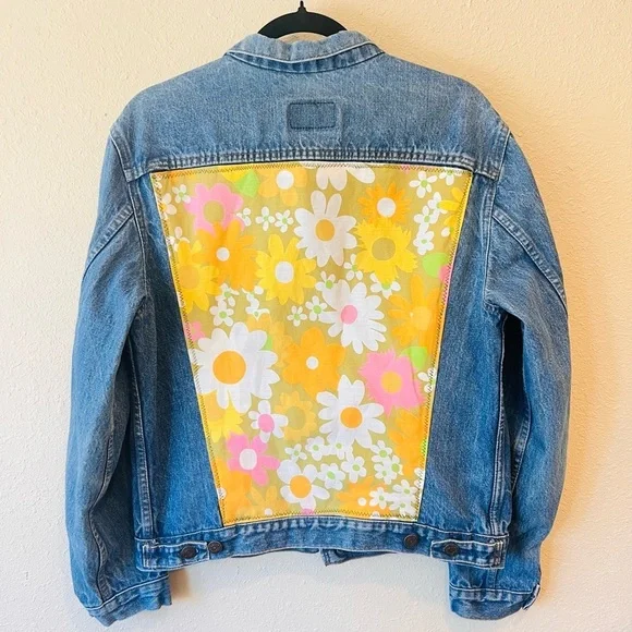 Rare 1980s Type 3 Levi’s Trucker Jacket Made in France Custom Upcycled Size 40 - Picture 2 of 10